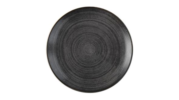 Churchill Stonecast Raw Evolve Coupe Plates Black 219mm (12 Pack) SRBLEVP81