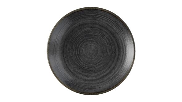 Churchill Stonecast Raw Evolve Coupe Plates Black 165mm (12 Pack) SRBLEVP61