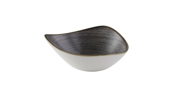 Churchill Stonecast Raw Lotus Bowls Black 178mm (12 Pack) SRBLTRB71