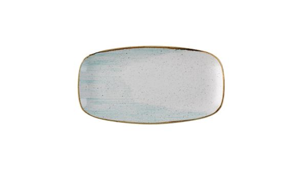Churchill Stonecast Accents Chefs Oblong Plates Duck Egg 355x189mm (6 Pack) ASDEXO141