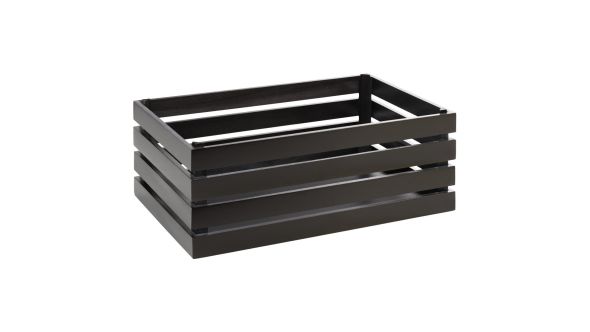 APS Superbox Coated Wooden Crate Black 555 x 350mm 11723