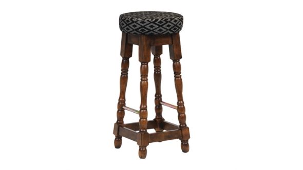 Everyday Classic Rubber Wood High Bar Stool with Black Diamond Seat (2 Pack) FT401