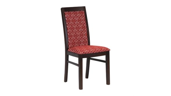 Everyday Brooklyn Walnut Dining Chair with Red Padded Seat and Back (2 Pack) FT412