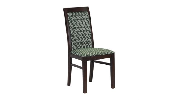 Everyday Brooklyn Walnut Dining Chair with Green Padded Seat and Back (2 Pack) FT415