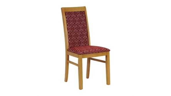 Everyday Brooklyn Padded Back Soft Oak Dining Chair with Red Diamond Padded Seat and Back (2 Pack) FT416