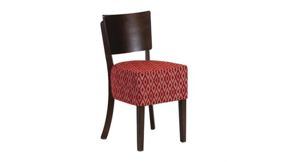 Everyday Asti Padded Dark Walnut Dining Chair with Red Diamond Deep Padded Seat and Back (2 Pack) FT420