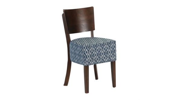 Everyday Asti Walnut Dining Chair with Blue Padded Seat and Back (2 Pack) FT422