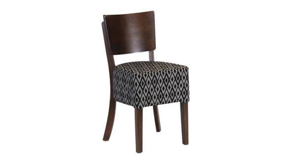 Everyday Asti Padded Dark Walnut Dining Chair with Black Diamond Deep Padded Seat and Back (2 Pack) FT421