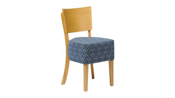 Everyday Asti Padded Soft Oak Dining Chair with Blue Diamond Deep Padded Seat and Back (2 Pack) FT426
