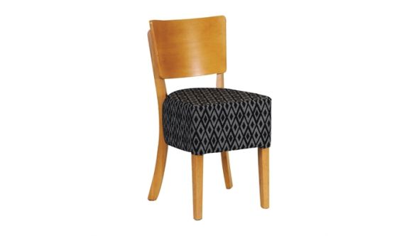 Everyday Asti Padded Soft Oak Dining Chair with Black Diamond Deep Padded Seat and Back (2 Pack) FT425