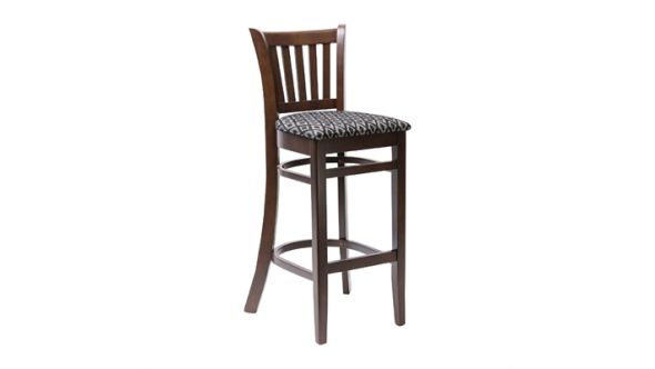 Everyday Manhattan Dark Walnut Bar Chair with Black Diamond Padded Seat FT431