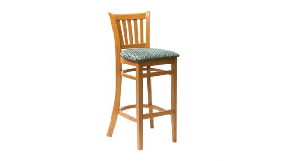 Everyday Manhattan Soft Oak Bar Chair with Green Diamond Padded Seat FT437