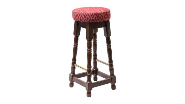 Everyday Classic Dark Wood High Bar Stool with Red Diamond Seat (2 Pack) FT455