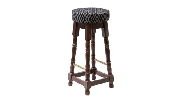 Everyday Classic Dark Wood High Bar Stool with Black Diamond Seat (2 Pack) FT456