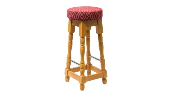 Everyday Classic Soft Oak High Bar Stool with Red Diamond Seat (2 Pack) FT459