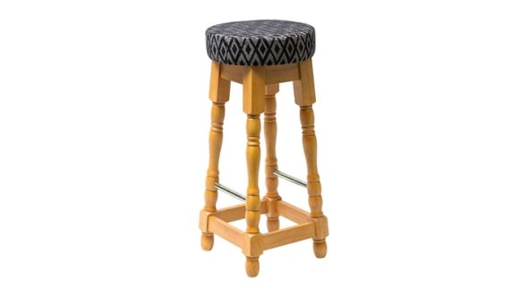 Everyday Classic Soft Oak High Bar Stool with Black Diamond Seat (2 Pack) FT460