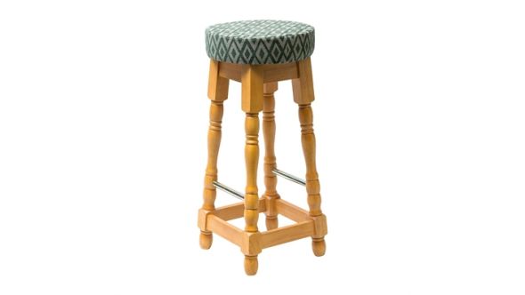 Everyday Classic Soft Oak High Bar Stool with Green Diamond Seat (2 Pack) FT462