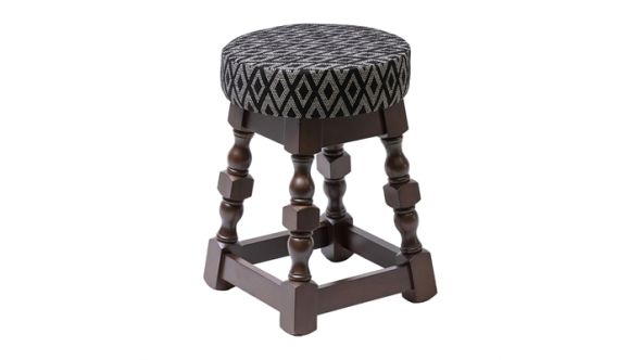 Everyday Classic Dark Wood Low Bar Stool with Black Diamond Seat (2 Pack) FT464
