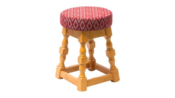 Everyday Classic Soft Oak Low Bar Stool with Red Diamond Seat (2 Pack) FT467