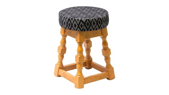 Everyday Classic Soft Oak Low Bar Stool with Black Diamond Seat (2 Pack) FT468