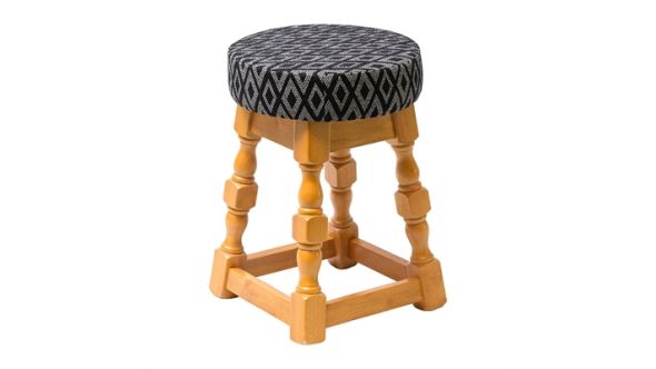 Everyday Classic Soft Oak Low Bar Stool with Black Diamond Seat (2 Pack) FT468