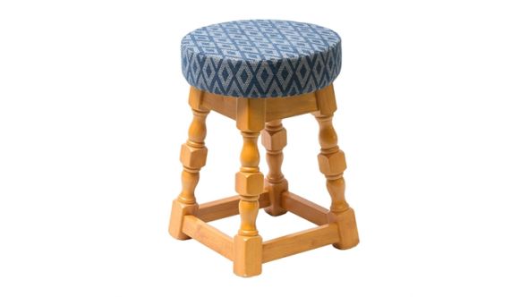 Everyday Classic Soft Oak Low Bar Stool with Blue Diamond Seat (2 Pack) FT469