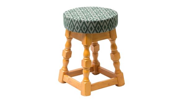 Everyday Classic Soft Oak Low Bar Stool with Green Diamond Seat (2 Pack) FT470