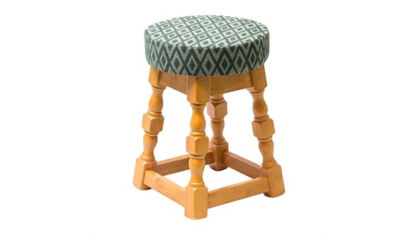 Everyday Classic Soft Oak Low Bar Stool with Green Diamond Seat (2 Pack) FT470