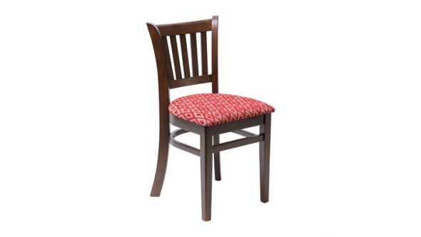 Everyday Manhattan Dark Walnut Dining Chair with Red Diamond Padded Seat (2 Pack) FT471