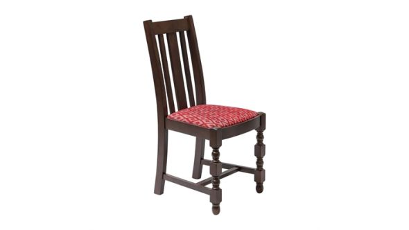 Everyday Mayfair Dark Wood Dining Chairs with Red Diamond Padded Seat (2 Pack) FT479
