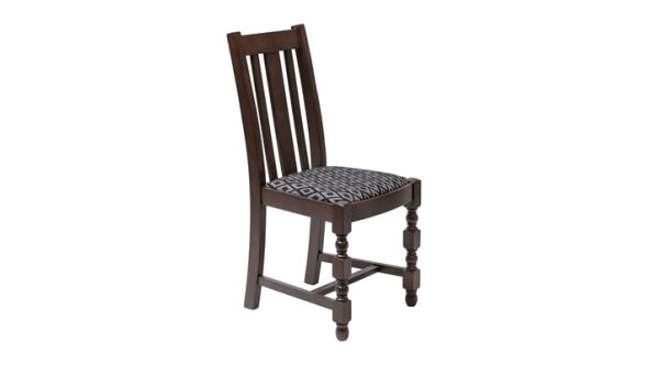 Everyday Mayfair Dark Wood Dining Chairs with Black Diamond Padded Seat (2 Pack) FT480