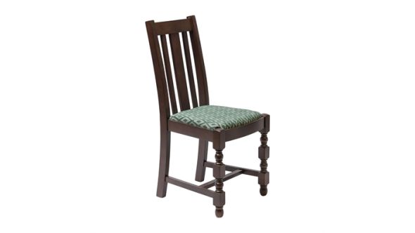 Everyday Mayfair Dark Wood Dining Chairs with Green Diamond Padded Seat (2 Pack) FT482