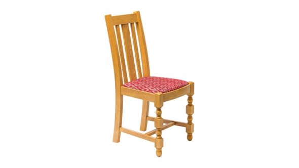Everyday Mayfair Soft Oak Dining Chairs with Red Diamond Padded Seat (2 Pack) FT483