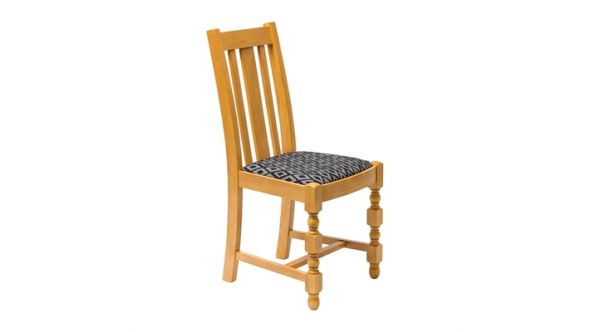 Everyday Mayfair Soft Oak Dining Chairs with Black Diamond Padded Seat (2 Pack) FT484