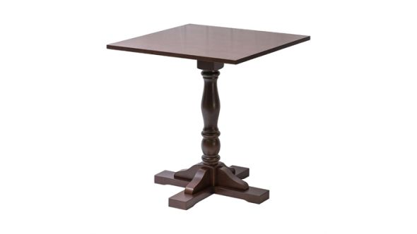 Everyday Oxford Dark Wood Pedestal Square Table 700x700mm FT497