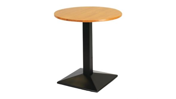 Everyday Turin Metal Base Pedestal Round Table with Soft Oak Top 700mm FT500