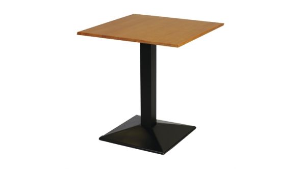 Everyday Turin Metal Base Pedestal Square Table with Soft Oak Top 700x700mm FT502