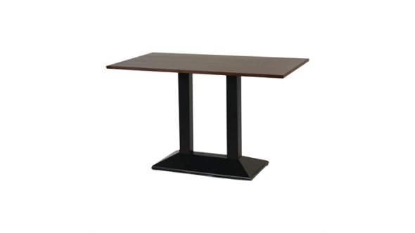 Everyday Turin Metal Base Pedestal Rectangle Table with Dark Wood Top 1200x700mm FT503