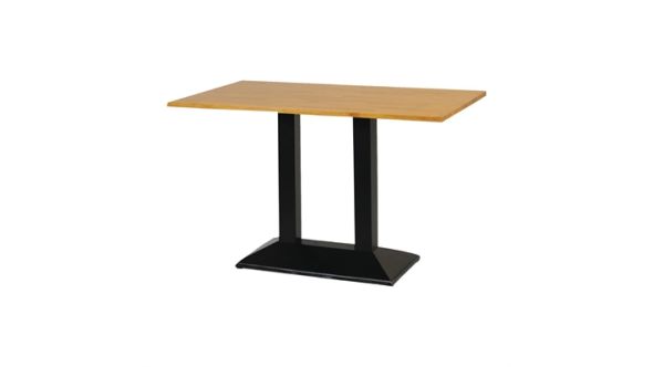 Everyday Turin Metal Base Pedestal Rectangle Table with Soft Oak Top 1200x700mm FT504