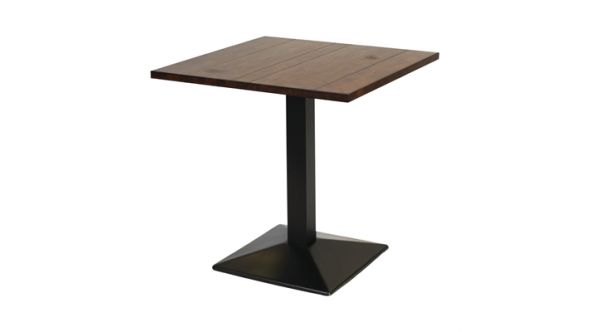 Everyday Turin Metal Base Pedestal Square Table with Vintage Top 760x760mm FT512