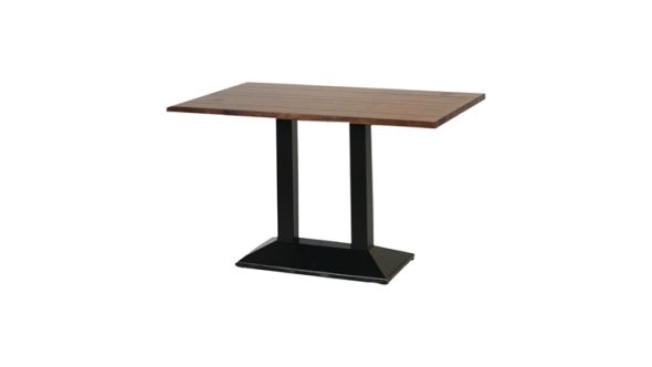 Everyday Turin Metal Base Pedestal Rectangle Table with Vintage Top 1200x760mm FT515