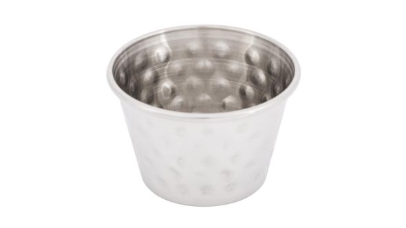 Olympia Hammered Stainless Steel Sauce Cups 70ml (12 Pack) SFS-I A 2.5 H