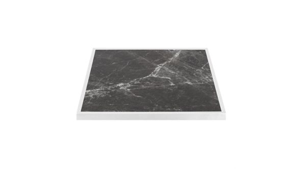 Bolero Bolero Dark Granite Effect Outdoor Tempered Glass Table Top White Trim 700mm FU516