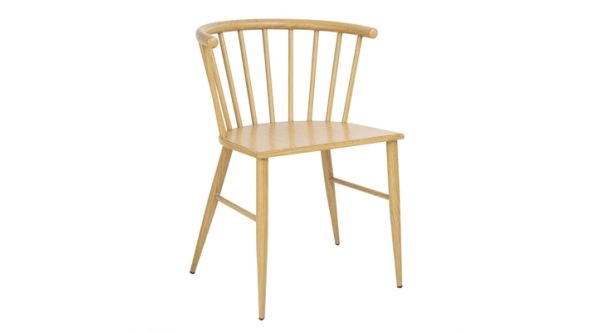 Bolero Bolero Harrowdene Metal Side Chairs Wood Effect (2 Pack) FU526