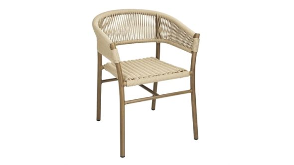 Bolero Florence Natural Rope Twist Wicker Chairs (2 Pack) FU532