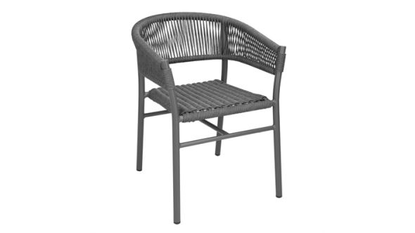 Bolero Florence Grey Mix Rope Twist Wicker Chairs (2 Pack) FU533