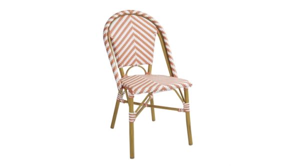 Bolero Bolero Parisian Style Rattan Side Chair Coral (2 Pack) FU534