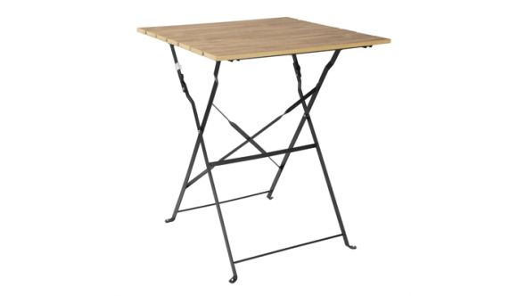 Bolero Bolero Perth Wood Effect Pavement Style Steel Table Square 600mm FU538