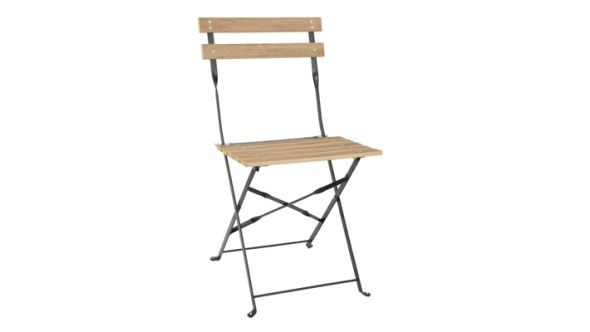 Bolero Bolero Perth Wood Effect Pavement Style Steel Folding Chairs (2 Pack) FU539