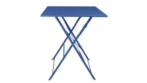 Bolero Bolero Perth Dark Navy Pavement Style Steel Table Square 600mm FU540